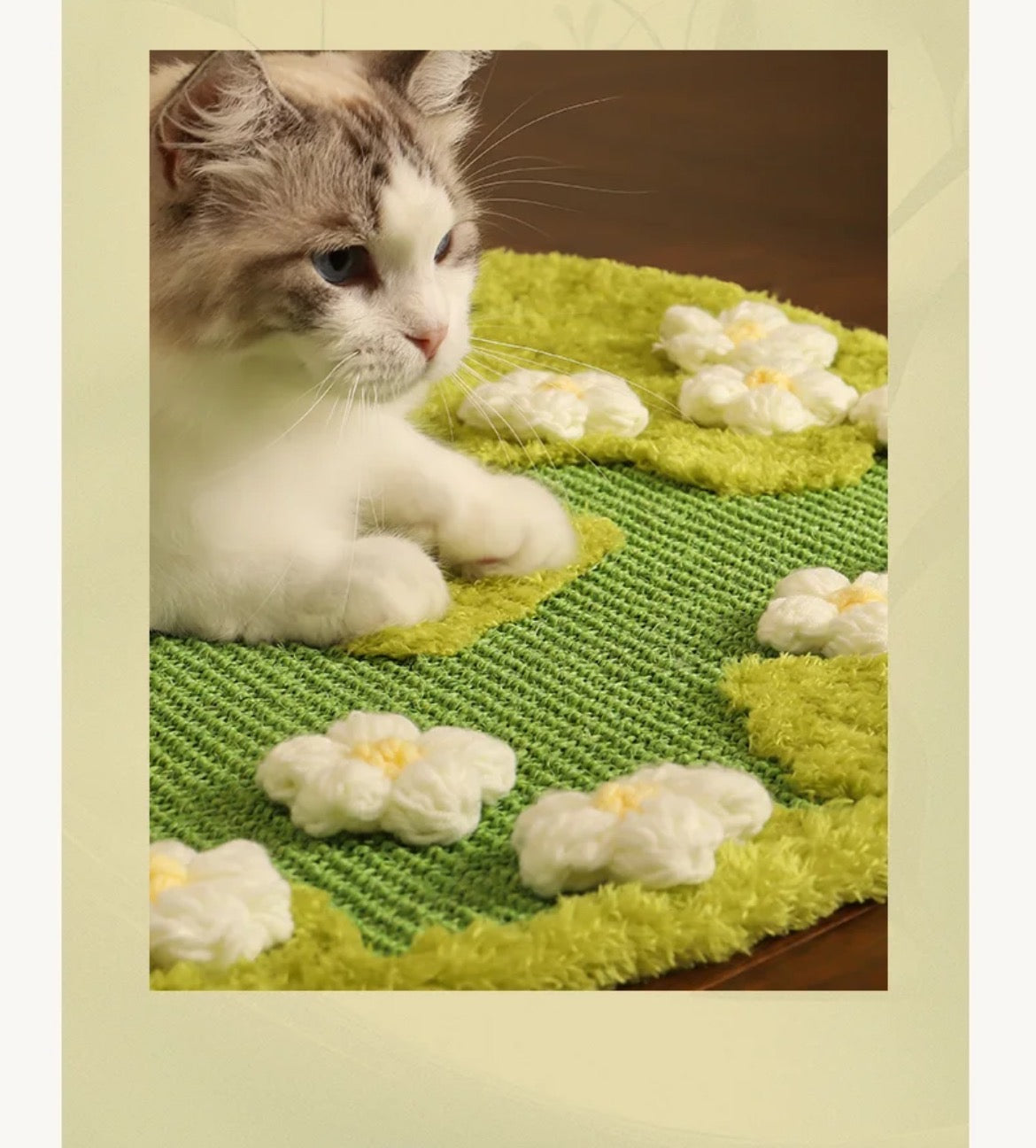 PawsCube Sisal Cat Scratching Rug: Durable & Washable Floor Mat, Protects Furniture from Claws